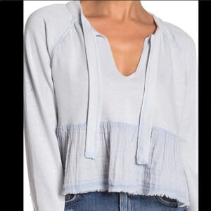 Free People Lt Blue Sweet Jane Cropped Pullover--S